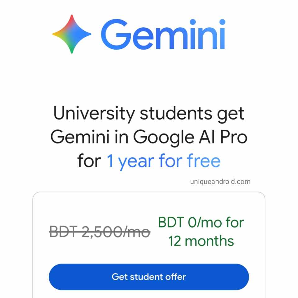 How to get Gemini Pro Subscription one year for free