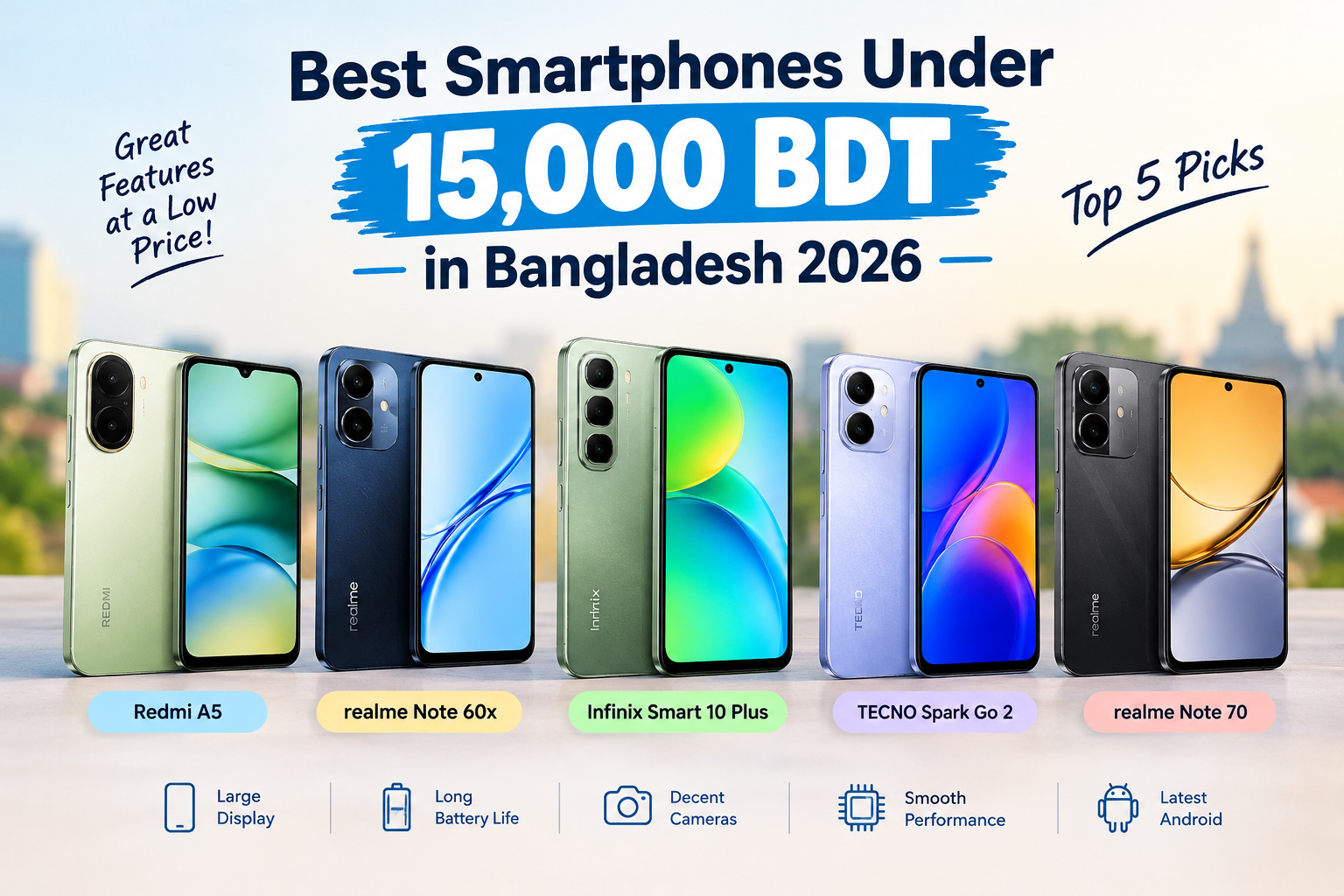 Best smartphone under 15,000 in Bangladesh